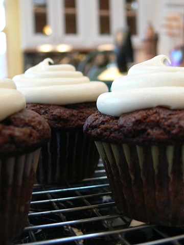 Chocolate with cream cheese frosting