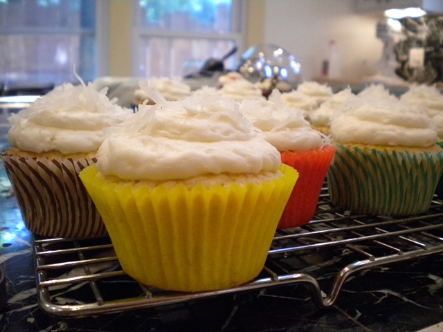 Lemon cake with coconut frosting