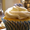 Vanilla bean cupcake filled with lemon curd and finished with lavender buttercream.